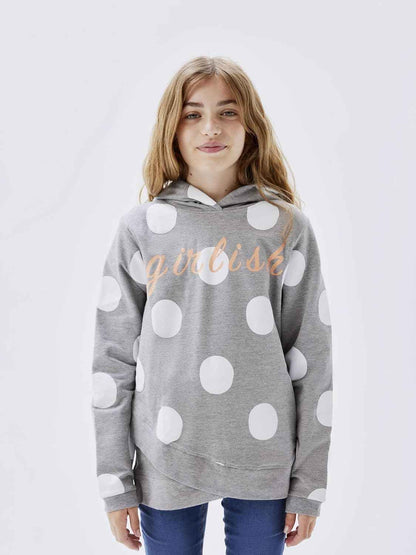 NAME IT Girls Nkfbibba LS Sweat Wh Bru Noos Hoodie
