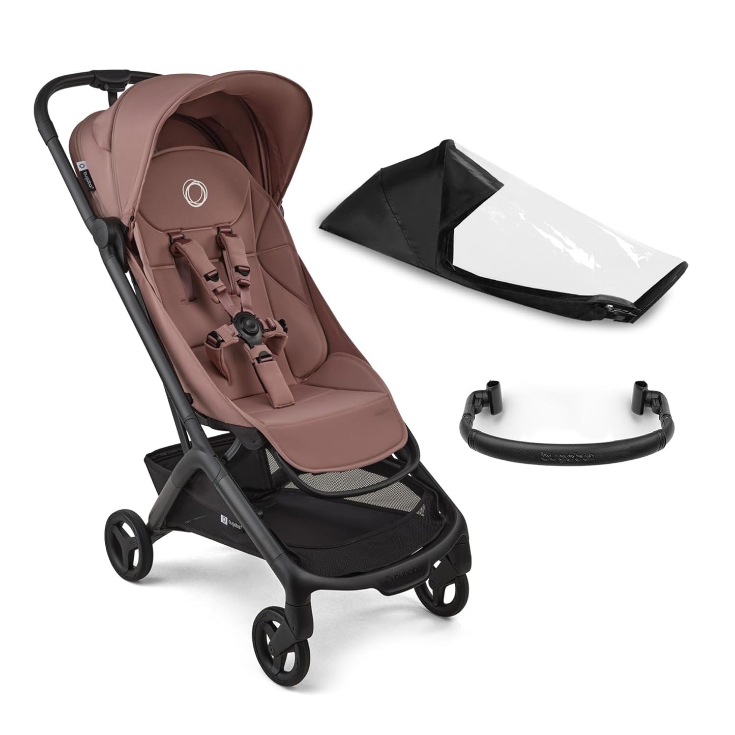 Bugaboo Butterfly 2 Reisebuggy Set – leichter, faltbarer Kinderwagen mit Sicherheitsbügel & Regenabdeckung – Handgepäckgröße, mit Liegefunktion – ab 6 Monaten bis 4 Jahre – Dusty Pink
