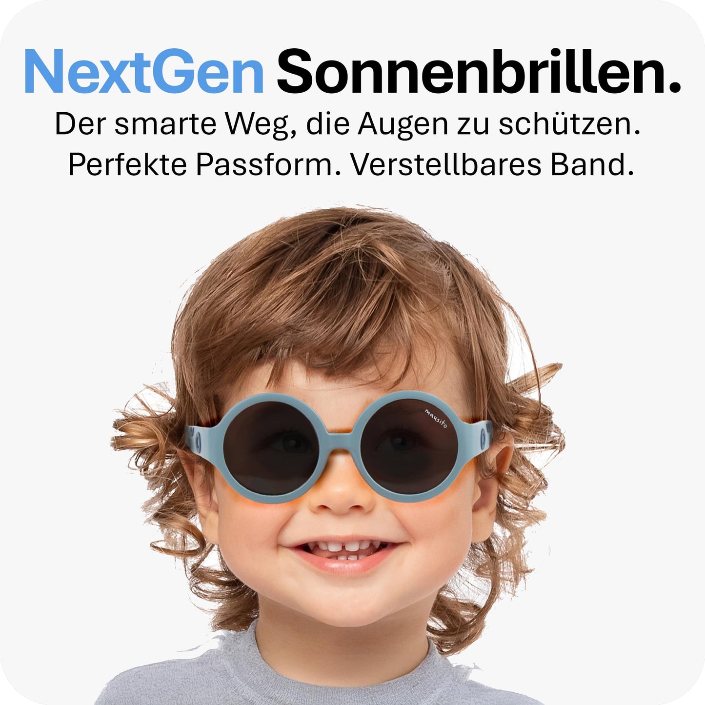 Mausito Sonnenbrille Kinder 6-24 Monate & 2-5 Jahre | VERGLEICHSSIEGER Kindersonnenbrille 100% UV-Schutz | BIEGSAM | Schadstofffreie Kindersonnenbrillen mit Band | Europäisches Design für Kinder