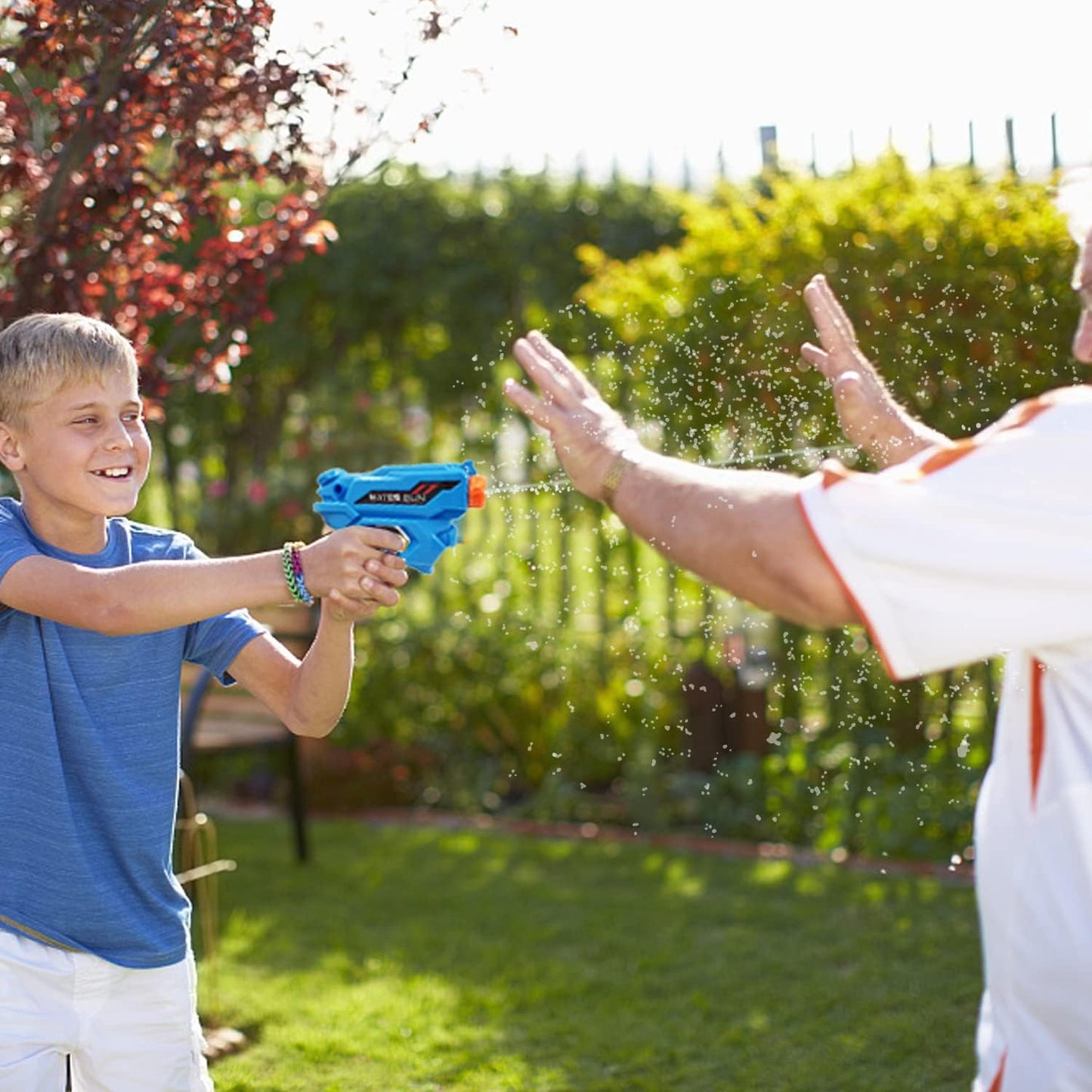 Wasserpistole für Kinder, 2-teilige Wasserpistole mit langer Reichweite, Super Squirter für Kinder und Erwachsene, das perfekte Spielzeug für Sport, Pools, Gärten, Strände und Wasserschlachten im Freien