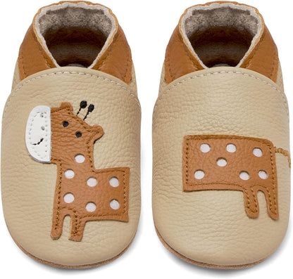 IceUnicorn Babyschuhe Krabbelschuhe aus weichem Leder für Jungen und Mädchen – Rutschfeste Lauflernschuhe für Kleinkinder