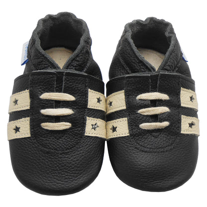 YIHAKIDS Krabbelschuhe Baby Lauflernschuhe Jungen Mädchen Weicher Leder Babyhausschuhe Kleinkind rutschfeste Lederschuhe mit Gummisohle für Baby 6-12 Monate 12-18 Monate 18-24 Monate