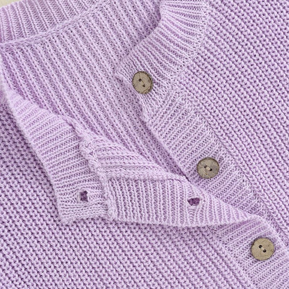 FOMOYUU Strickjacke für Kleinkinder und Neugeborene, Mädchen, langärmelig, Knopfleiste, Sweatshirt, Jacke, Herbst-Outfits