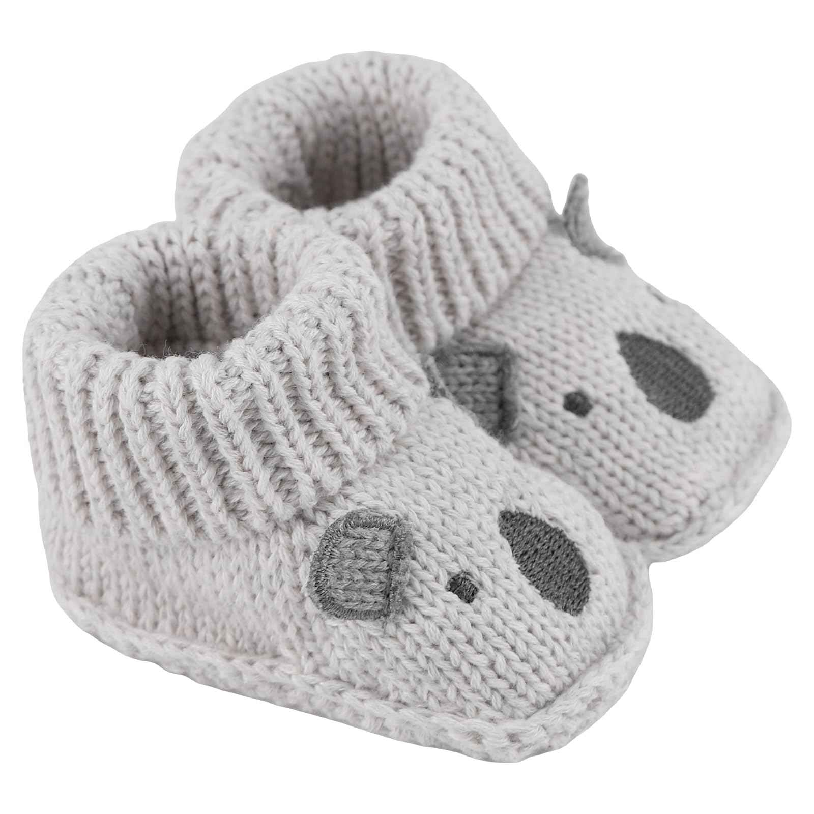 LACOFIA 2 Pairs Newborn Knitted Baby Shoes Soft Baby Boys Girls Ankle Boots 0-3 Months