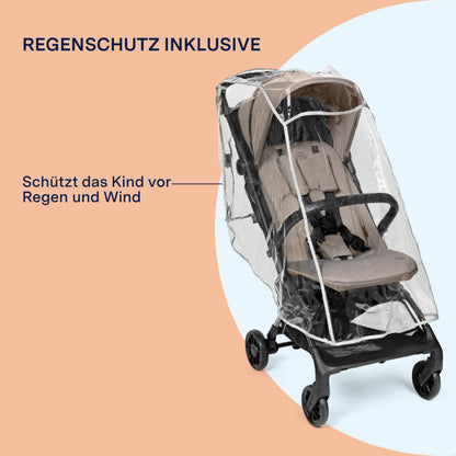 PEG Leichter Buggy Volo mit Regenschutz, Handgepäckgröße, Flugzeuggeeignet, Kompakt, Ab Geburt bis 22 kg, Reisetasche Inklusive, Malva