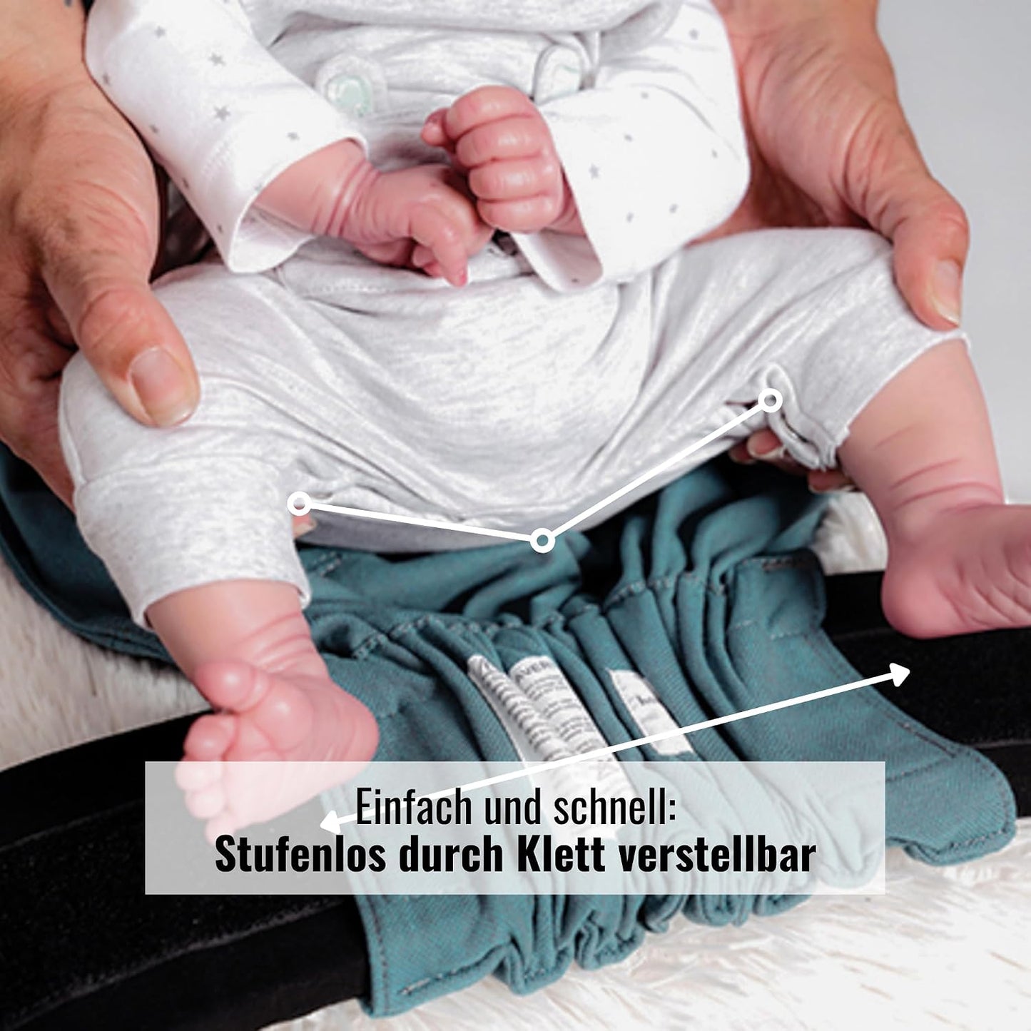 KOKADI Babytrage Flip Just Mint - Babytrage ab Geburt ✓ Ergonomisch ✓ Mitwachsend ✓ Half-Buckle ✓ Bio-Baumwolle ✓ GOTS zertifiziert ✓ GRATIS BeutelGröße: Baby