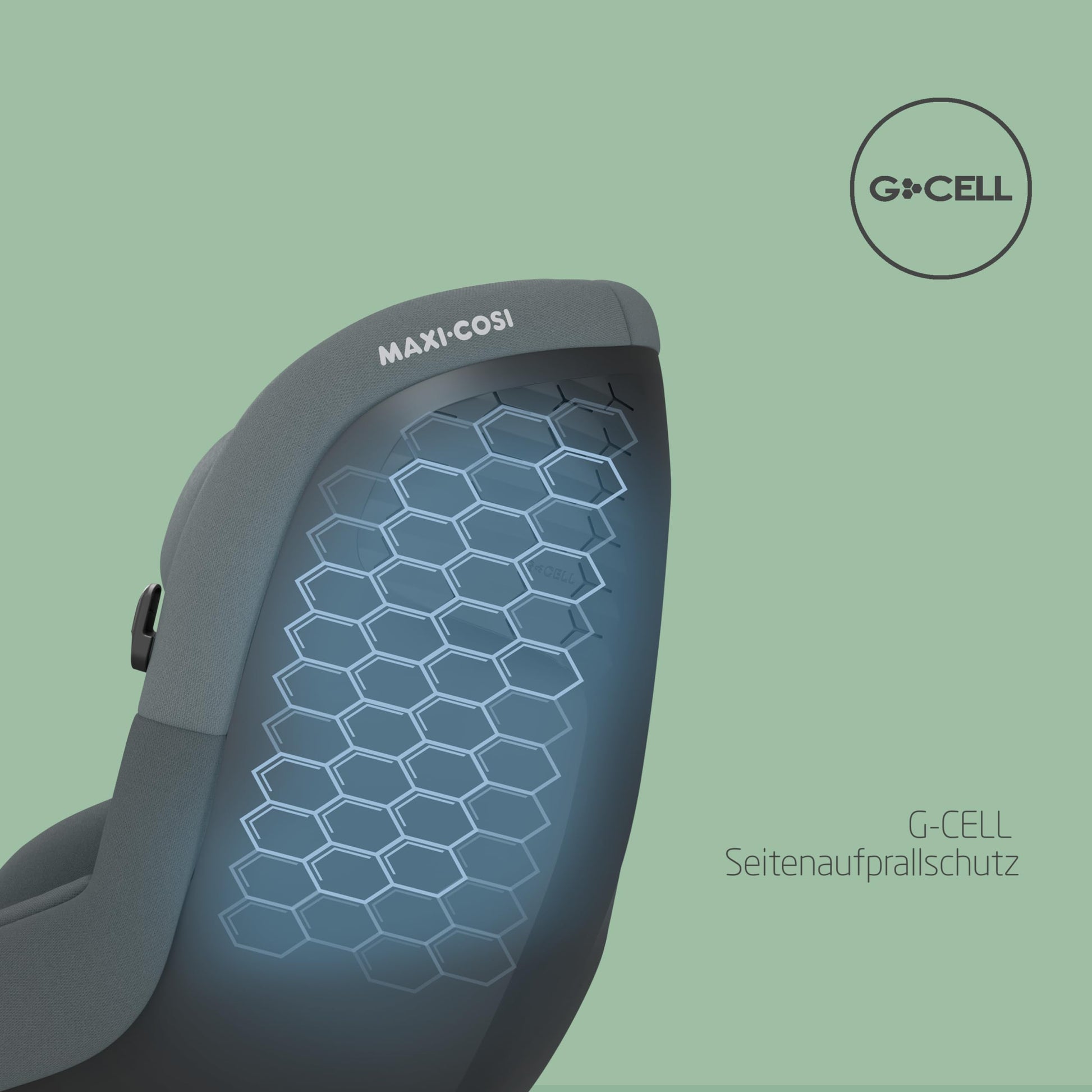 Maxi-Cosi Pebble i-Size, Babyschale, 0–15 Monate, 0–13 kg, 40–83 cm, leichter i-Size Kindersitz, Click&Go-Installation, G-CELL Seitenaufprallschutz, Sitzverkleinerer, Tonal Black - Meloni2