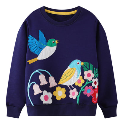 Codkkre Girls' Sweatshirt for Children Cute Cartoon Sweater Girls Long Sleeve Cotton Shirts Age 2-10 Years