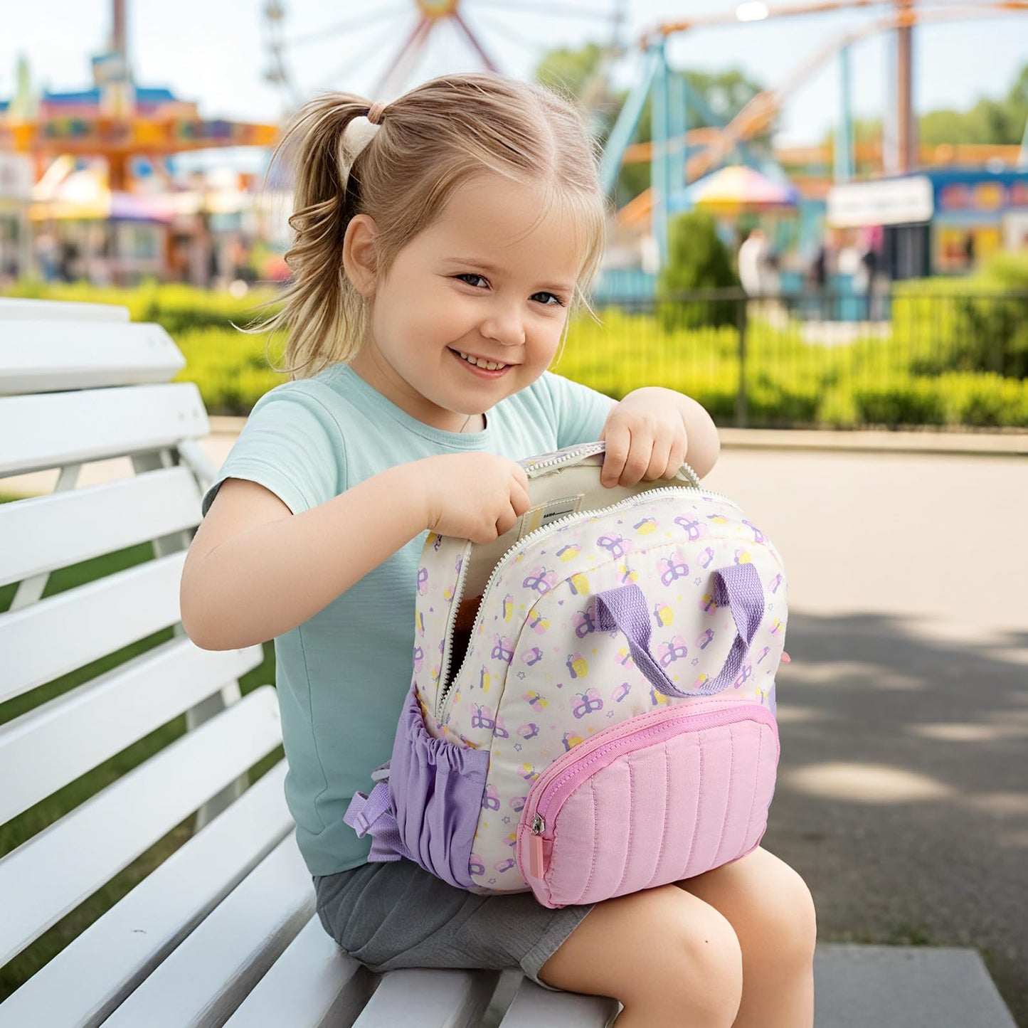 Kinderrucksack Mädchen 30cm Rucksack Kleinkind Kinderrucksack für 2-4 Jahre Kinder kindergartenrucksack Mini Tagesrucksack Reisetasche - Rosa Erdbeere