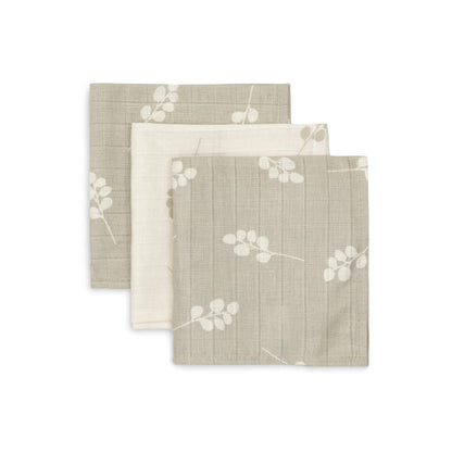 Jollein 537-848-66095 Spucktücher Mundtücher Musselin 3er Set Teddybär weiß (31x31cm)
