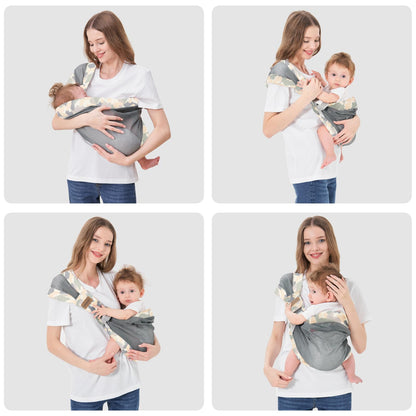 IULONEE Tragetuch Baby Babytrage Neugeborene Ab Geburt Verstellbare Babytrage Auf Einer Schulter Ergonomische Praktische Babytrage Tragbar Baby Tragegurt Für Babys Von 3 Bis 36 Monaten (Grau)