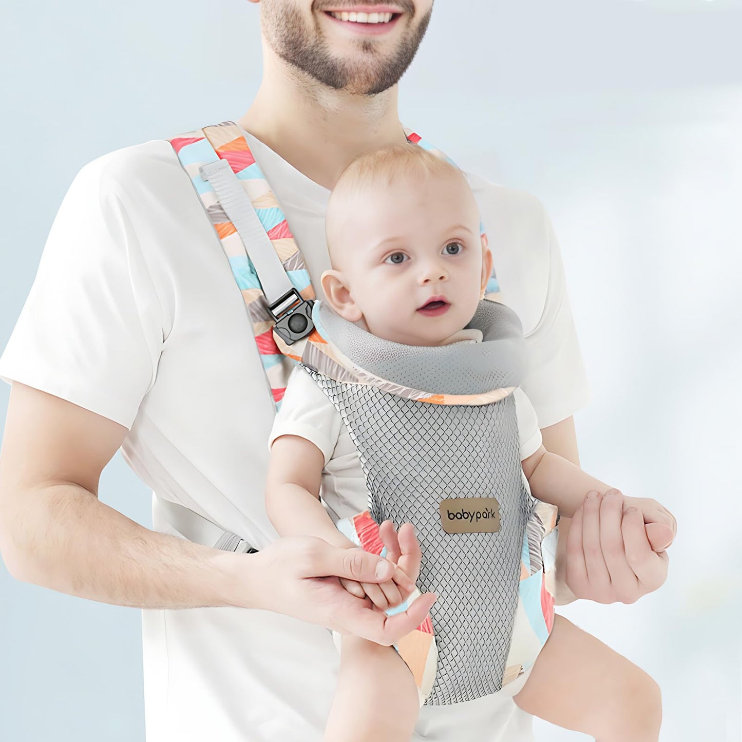 Baby Tragetuch, Multifunktional Baby Carrier, Ergonomische Verstellbar Atmungsaktiv Rückentrage, 4-in-1 Baby Bauchtrage Für Babys Von 0-36 Monaten, A