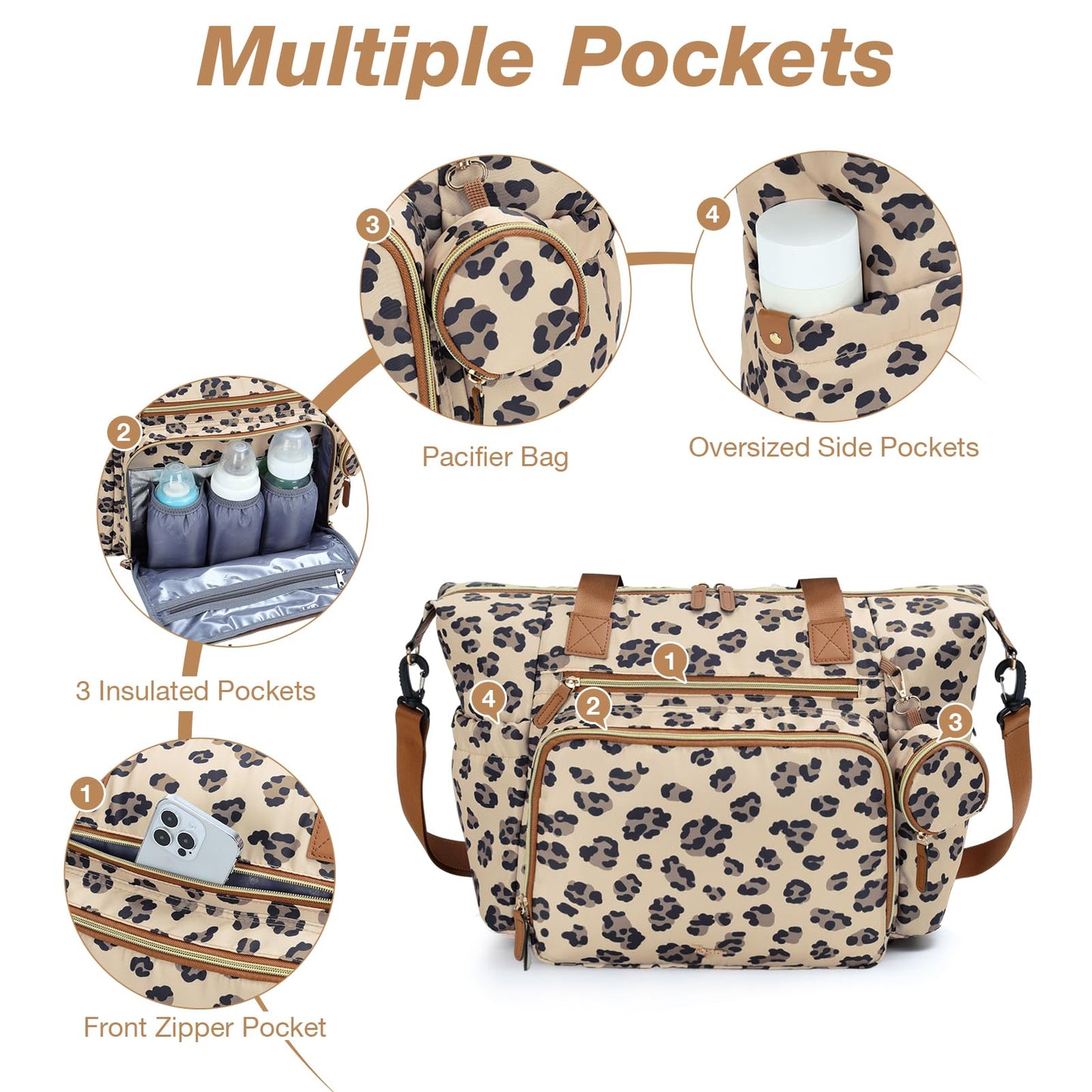 Wickeltasche mit Schnullertasche und Wickelunterlage, Wickelrucksack Multifunktions-Babytasche für Große Reisewindeltasche für Mama und Papa, isolierten Taschen-Dunkelblau