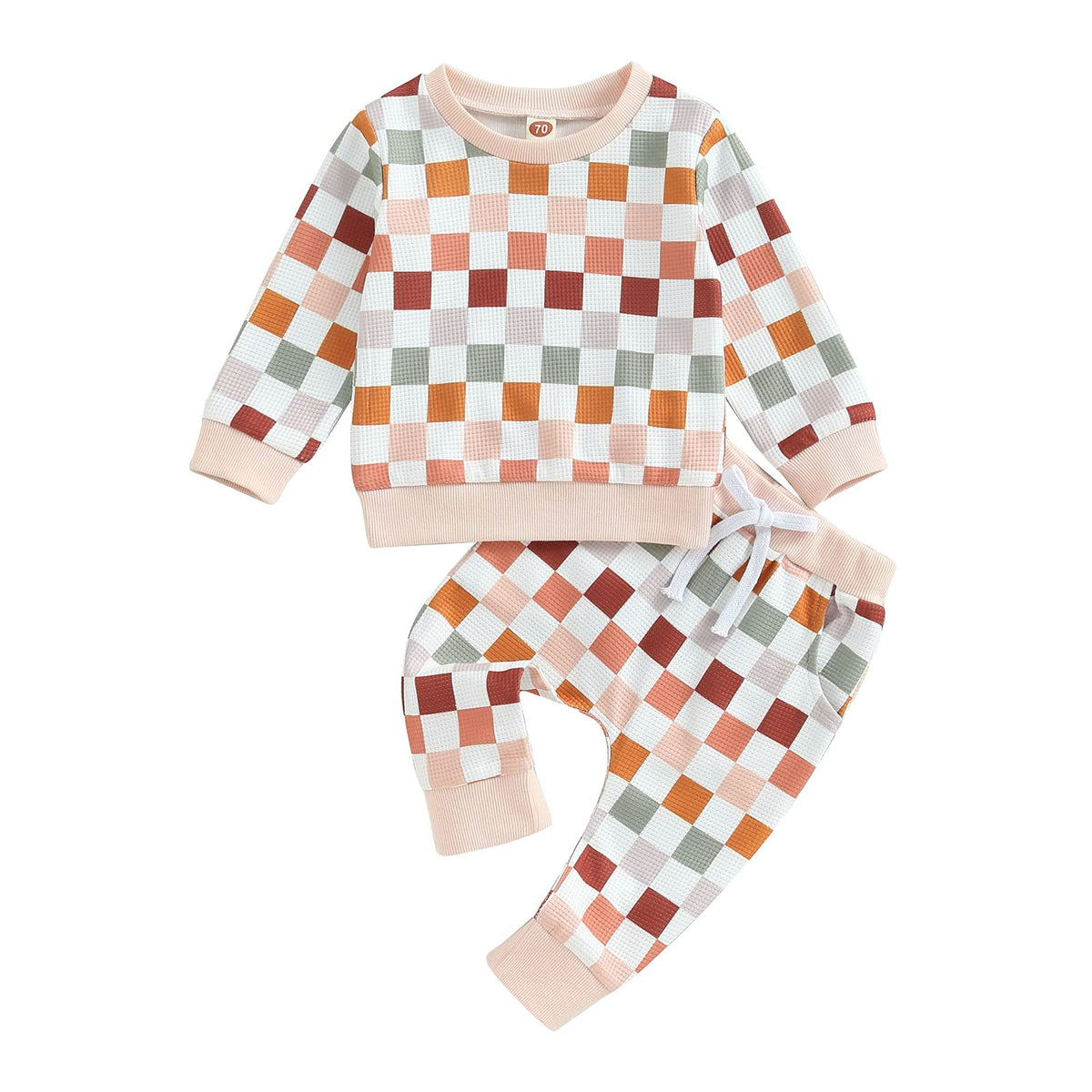 Baby Herbst Winter Set Kariertes Sweatshirt Und Jogginghose Für Jungen Mädchen