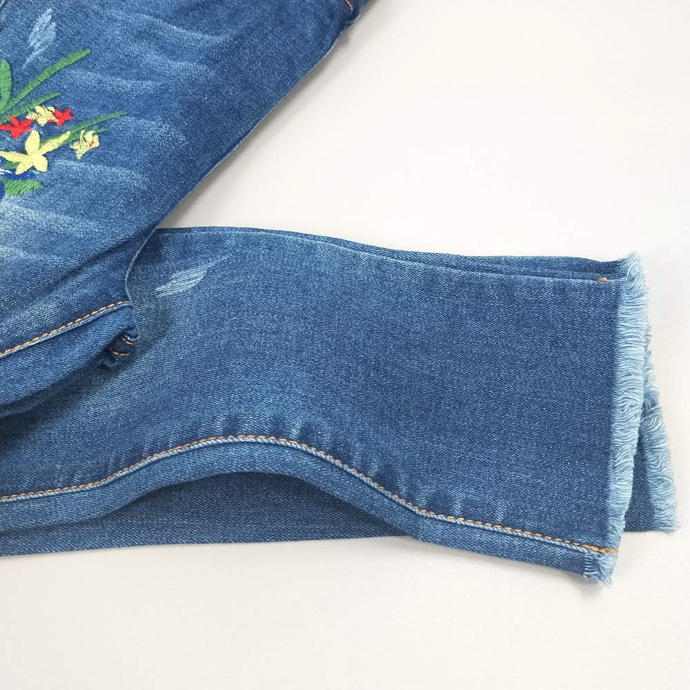 KIDSCOOL SPACE Girls Jeans Split Hem with RAL Edges Elastic Waist in High Elastic Wide Leg Denim Pants