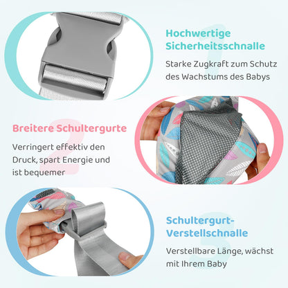 Baby carrier for newborns from birth, ergonomic, child carrier, adjustable baby carrier, suitable for babies from 3 to 36 months, easy to put on, ideal for hands-free parenting 