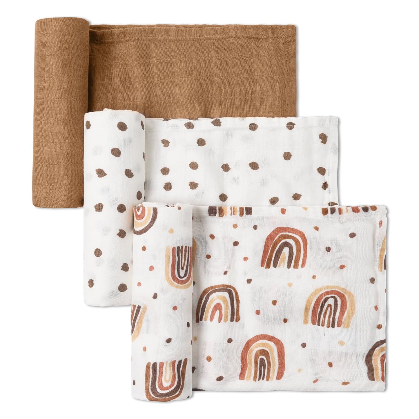 GLLQUEN Musselintücher für Babys, 6 Stück Spucktücher aus Baumwolle 70 cm x 70 cm, saugfähig und atmungsaktiv und ideal zum Reinigen, Abwischen und Abdecken von Neugeborenen
