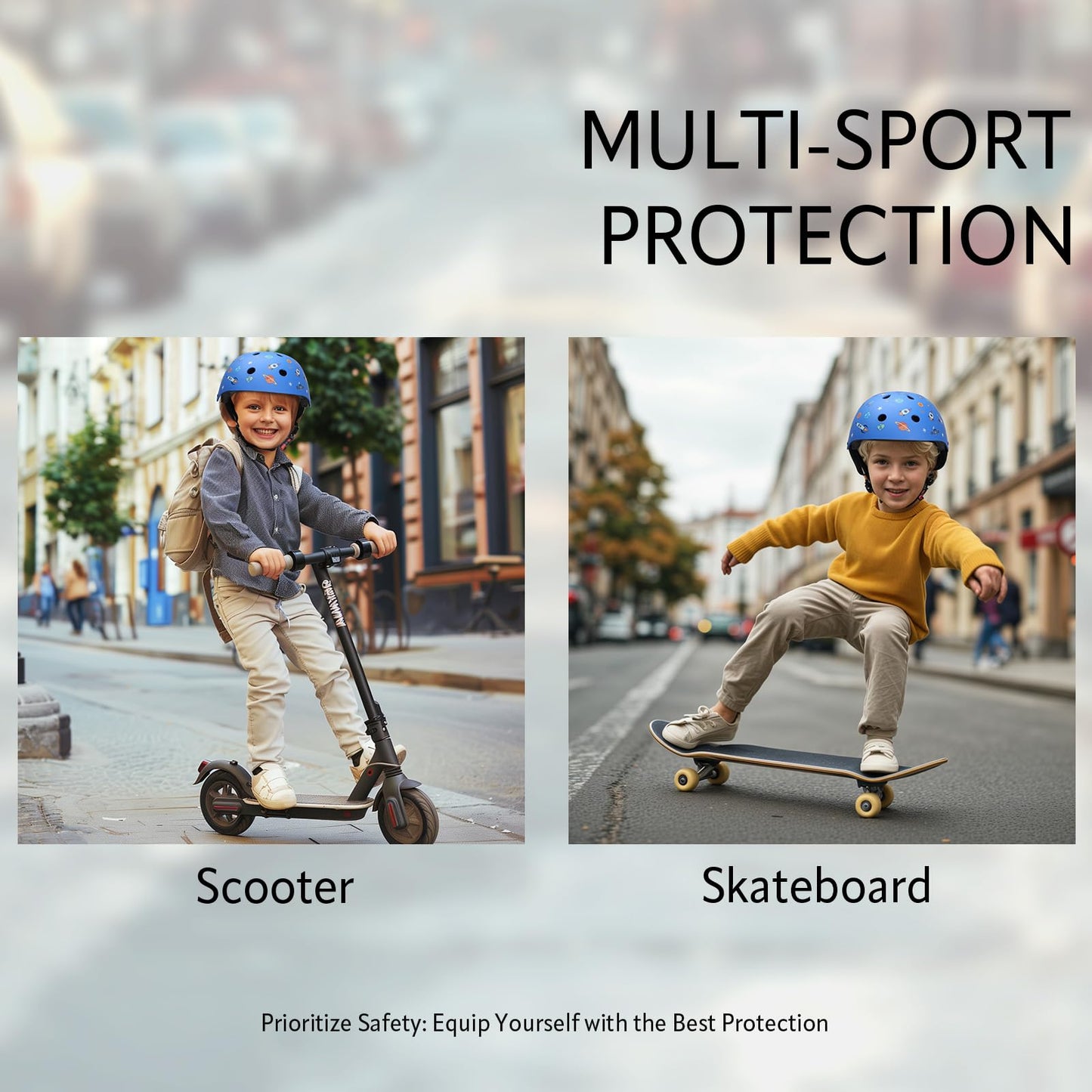 YOOXARMOR Fahrradhelm Kinder, Verstellbar Skaterhelm Reithelm für 3-5-8 Jungen und Mädchen Kinderfahrradhelm Leicht Einstellbar 50-54CM für Fahrrad Roller Skateboard Scooter
