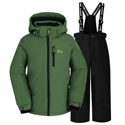SMONTY SNOWER Boys' Snowsuit with Removable Hood, Ski Suit, Extra Warm, Winter Suit