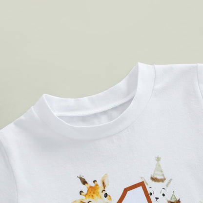 Baby Junge 1. Jahr Geburtstags T-Shirt Wild One Kurzarm Oberteil Baby Mein Erster Geburtstags Outfit Sommer Kleidung