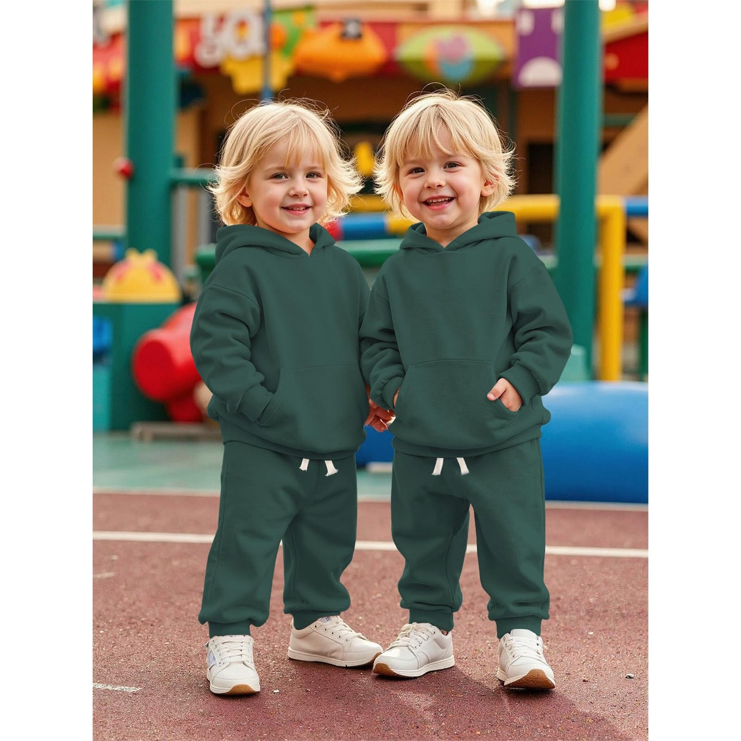 BOUTIKOME Baby Clothing Boys Girls Outfits Newborn Baby Clothing Hoodie and Trousers Two Piece Set with Hood Warm Soft Long Sleeve Shirt Plain Children's Hoodie 