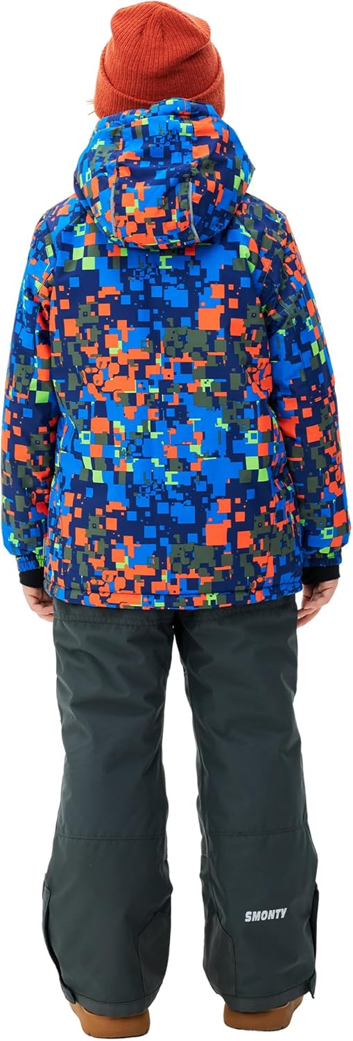 Kinder Schneeanzug für Jungen, Winter Skijacke und Hosen Set mit Kapuzenriemen, winddicht, wasserdicht, warmer Mantel