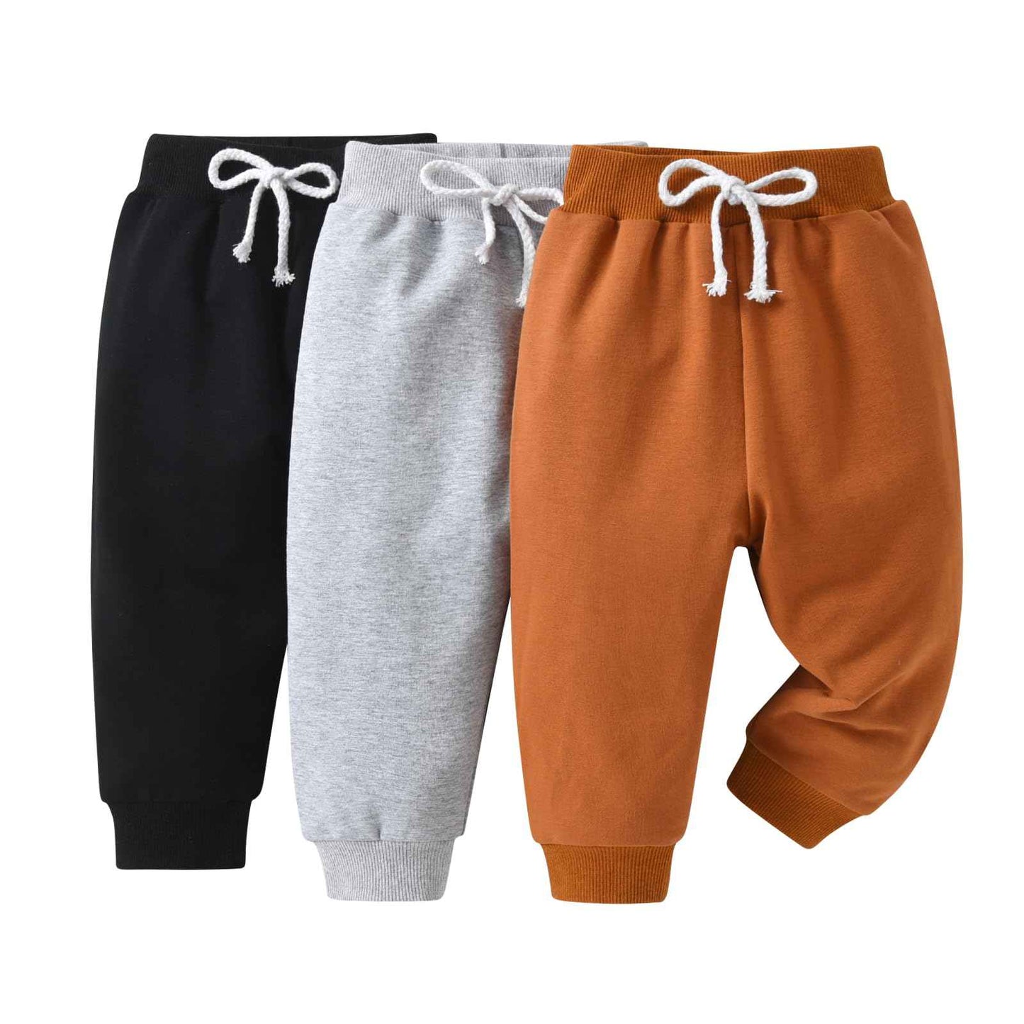 Derouetkia Baby Boy Trousers, Unisex Harem Trousers for Toddlers, Boys, Pack of 3