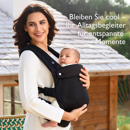 Momcozy Babytrage aus 100% Baumwolle – Baby Carrier für Kleinkind (3-24 Monate, 3,2-20 kg) · Ergonomische M-Position · X-Rücken · Taillengurt 64-127cm, Khaki