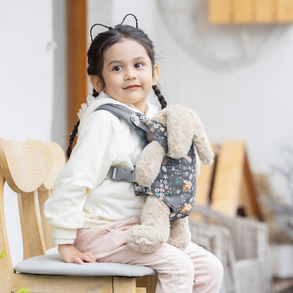 GAGAKU Puppentrage ab 3 Jahre Bauchtrage Babypuppen Zubehör Schultergurte Babytrage Puppe Kleinkind Puppentragetasche Stofftiertrage Kuscheltierträger - Rose - Kaninchengarten