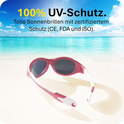 Mausito Children's Sunglasses 2-4 Years & 5-8 Years Comparison Winner Children's Sunglasses 100% UV Protection Flexible Non-Toxic Children's Sunglasses with Strap European Design Made for Children