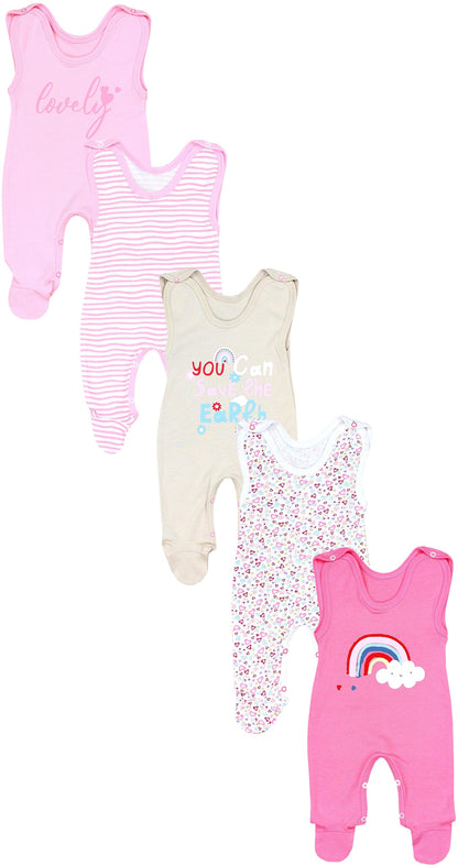 TupTam Baby Unisex Strampler mit Aufdruck Spruch 5er Pack