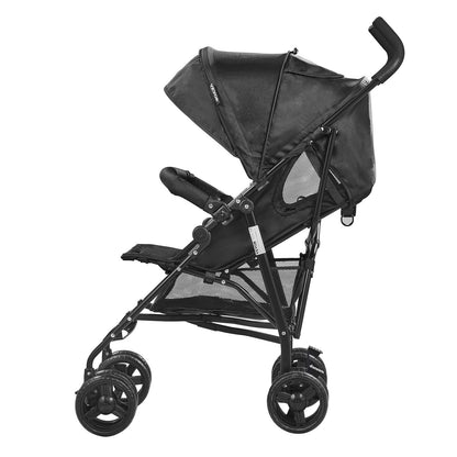 VEVOR Leichter Kinderwagen, kompakt, einfach zusammenklappbar, mit verstellbarer Rückenlehne, Rahmen aus Karbonstahl, großer Aufbewahrungskorb, Kinderwagen mit Schirm für Reisen und mehr, Schwarz/Pink - Meloni2