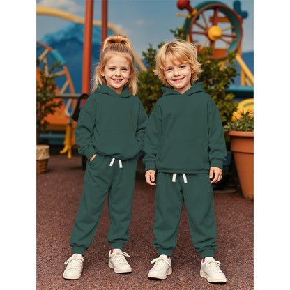 BOUTIKOME Baby Clothing Boys Girls Outfits Newborn Baby Clothing Hoodie and Trousers Two Piece Set with Hood Warm Soft Long Sleeve Shirt Plain Children's Hoodie 
