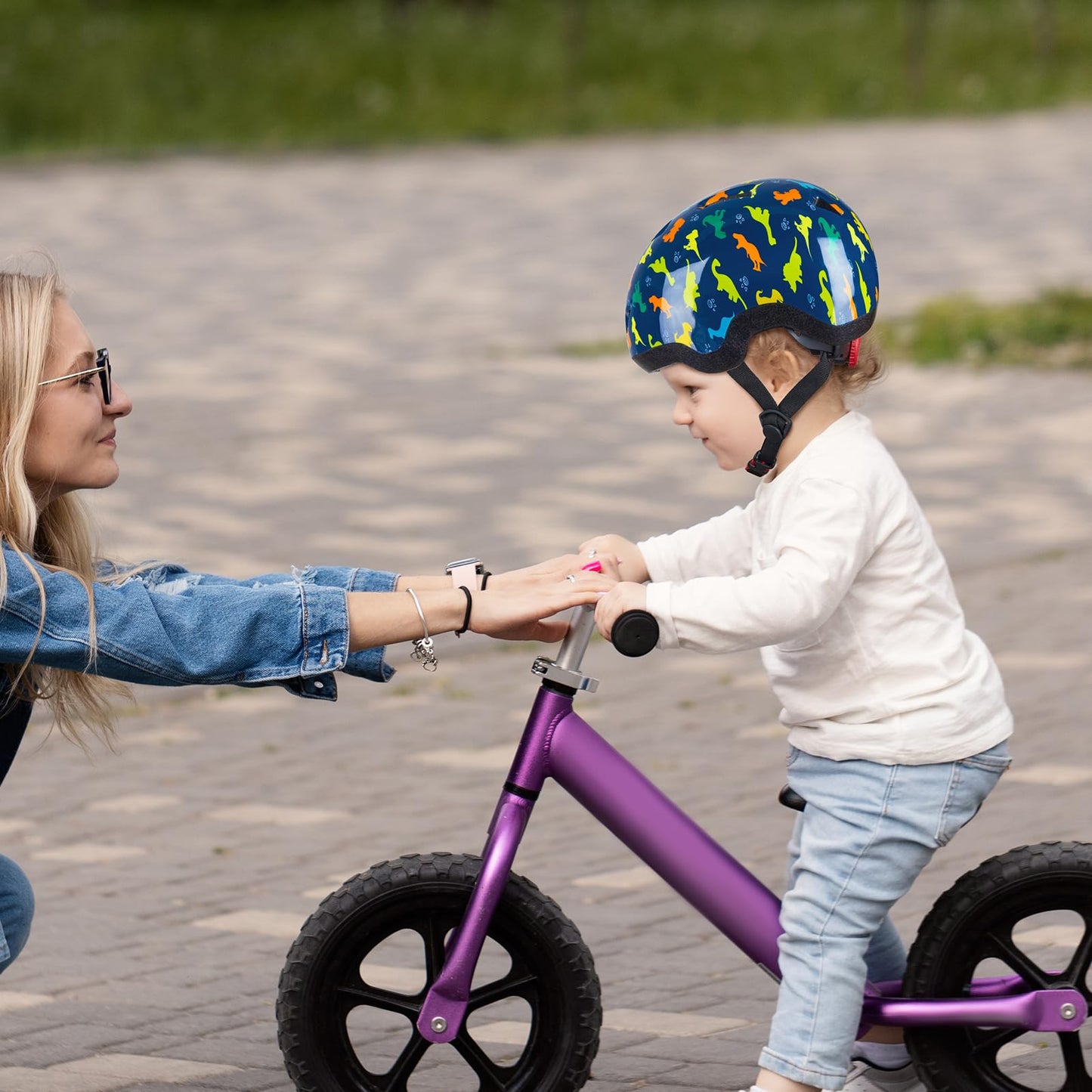Kinder Fahrradhelm für 1-3 Jahre,Einhorn Helm für Mädchen,Verstellbarer Kinderhelm für Fahrrad,Skateboard,Scooter,Skaten