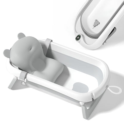 Faltbar Baby Badewanne Mit Rutschfestem Badewannensitz - Babywanne Xxl Mit Badethermometer - Von Der Geburt Bis 3 Jahre - Baby Bathtub - Babygeschenk - Geburtsgeschenke Für Mädchen & Jungen