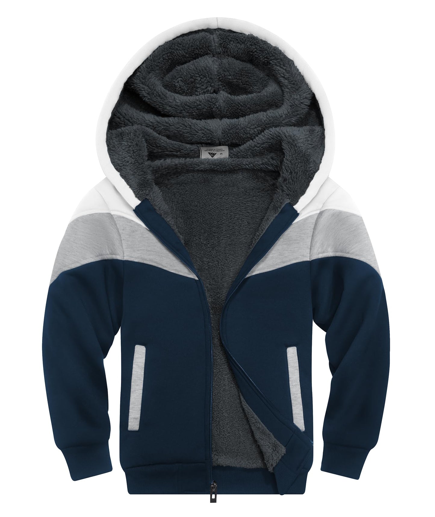 JACKETOWN Boys' Sweat Jacket Lined Children's Hoodie Sweatshirt Hoodie Fleece Jacket with Hood Long Sleeve Warm Winter Jacket Classic Pullover with Zip