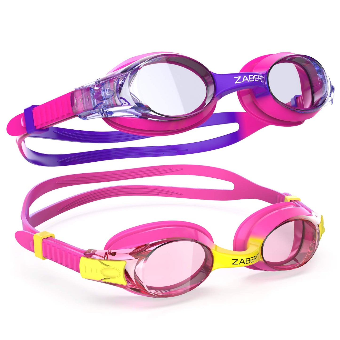 ZABERT K20 2er Pack Schwimmbrille für Kinder, Antibeschlag UV-Schutz, für Kinder Alter 3-10 Jahre