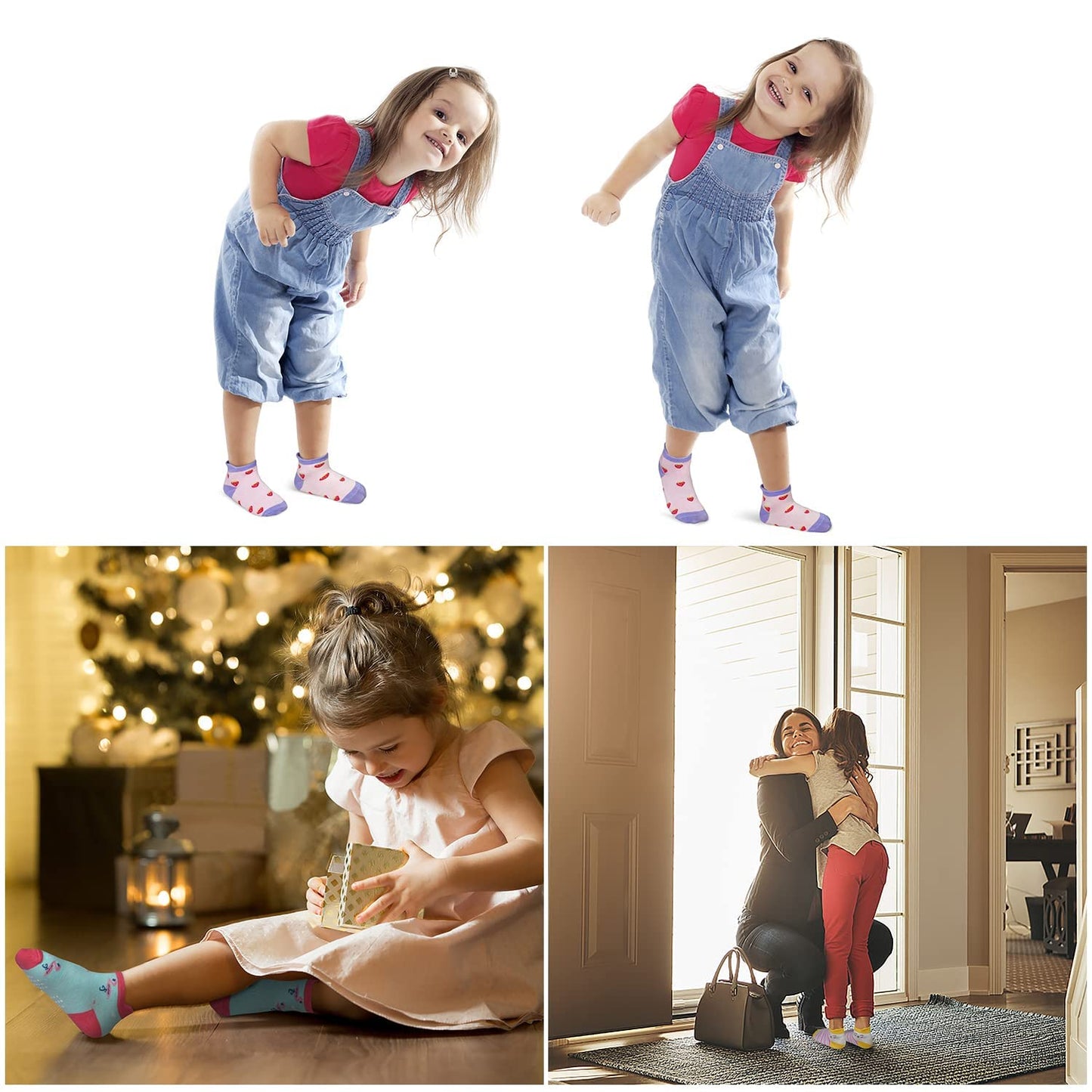 GRPSKCOS Stoppersocken Kinder 12 Paar ABS Socken Rutschfeste Socken Kleinkind Antirutschsocken für 1-7 Jahre Jungen Mädchen