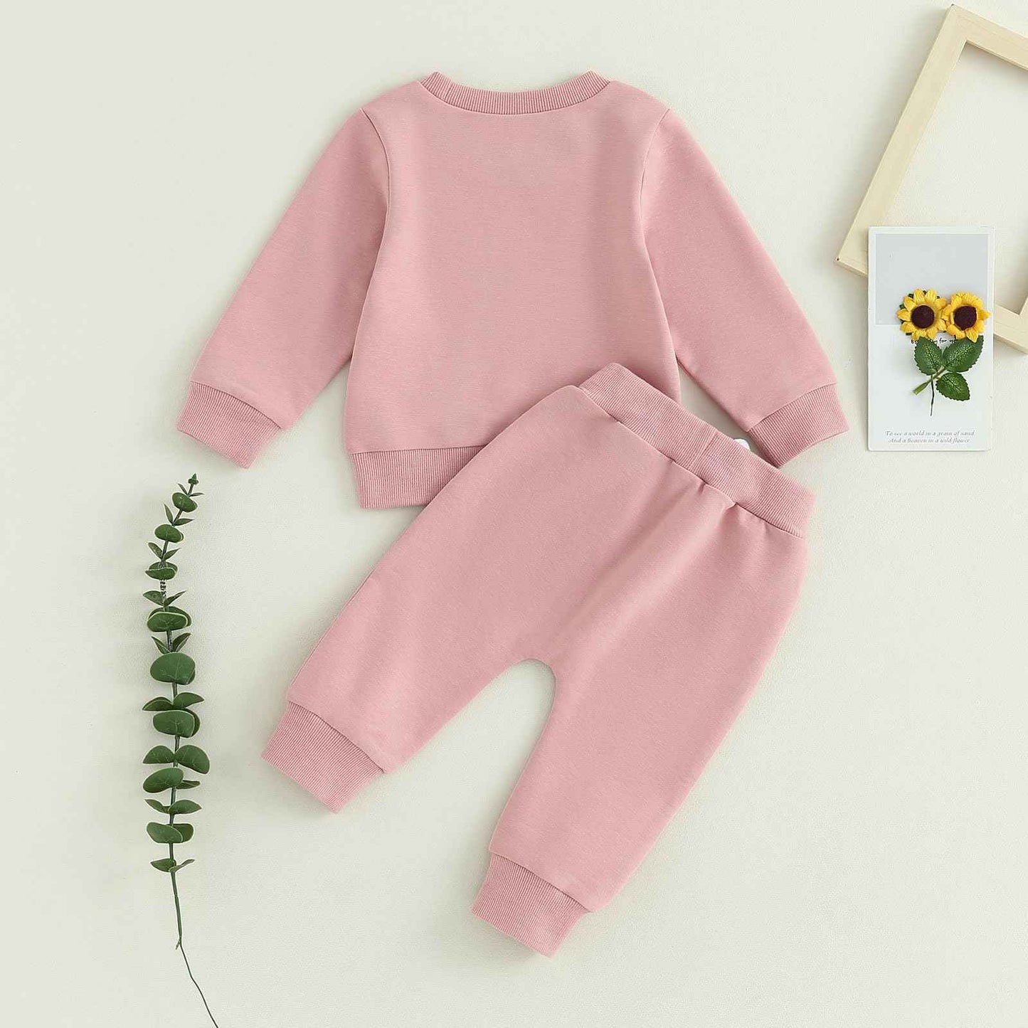 Baby Unisex Christmas 2-Piece Trousers Set Boys Girls Christmas Outfit Long Sleeve Gingerbread Daddy's Girl Letter Print Sweatshirt + Jogging Bottoms Christmas Outfit Set Christmas Streetwear