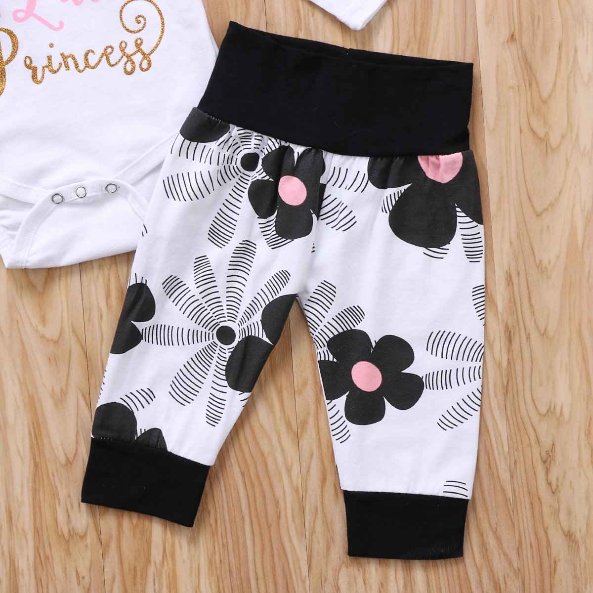 Geagodelia Babykleidung Set Baby Mädchen Langarm Body Strampler + Hose + Stirnband Mütze Kleinkinder Neugeborene Warme Babyset Kleidung Daddy's Prinzessin