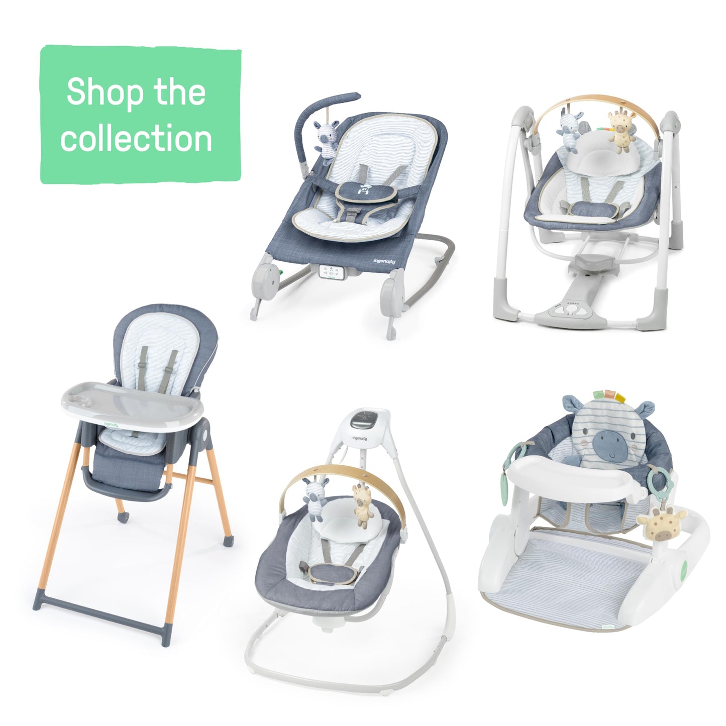 Ingenuity Hugs & Hoots zusammenklappbare & tragbare Babyschaukel, 5 Schaukelgeschwindigkeiten, 8 Melodien, 3 Naturgeräusche, Lautstärkeregulierung und Spielzeugbügel, ab der Geburt bis 9kg