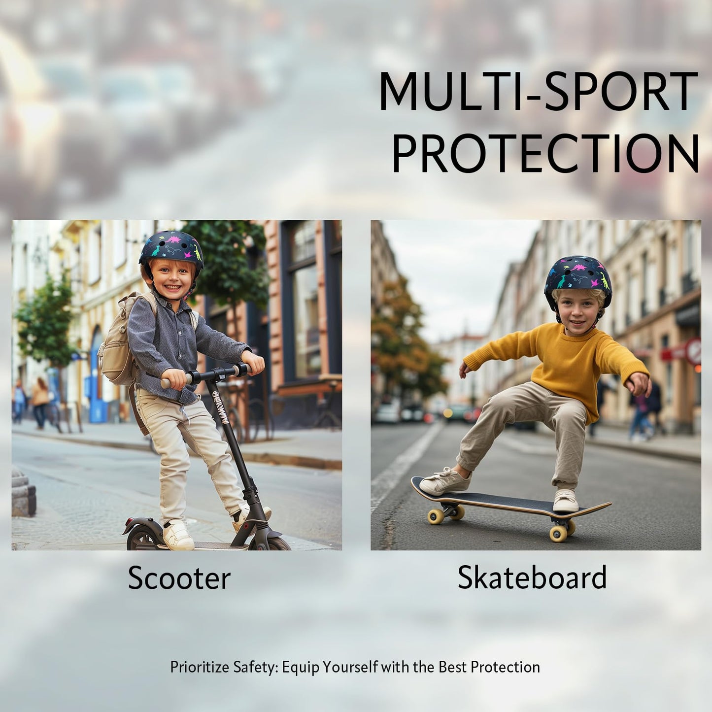 YOOXARMOR Fahrradhelm Kinder, Verstellbar Skaterhelm Reithelm für 3-5-8 Jungen und Mädchen Kinderfahrradhelm Leicht Einstellbar 50-54CM für Fahrrad Roller Skateboard Scooter
