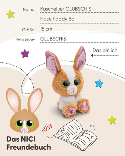 NICI GLUBSCHIS Kuscheltier Hase Spottitu 15cm bunt - Stofftier aus weichem Plüsch, niedliches Plüschtier zum Kuscheln und Spielen, für Kinder & Erwachsene, tolle Geschenkidee - 61453