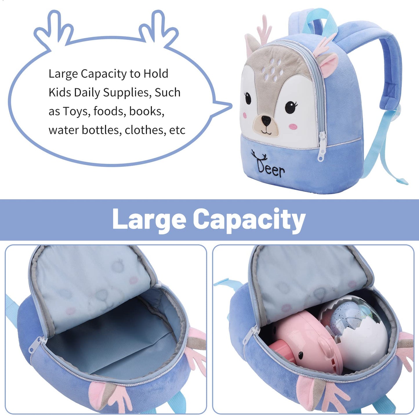 Kinderrucksack Kinder Mini Schulrucksack Tiere Kindergartentasche fur Jungen Madchen Kleinkind (Rosa Kuh)