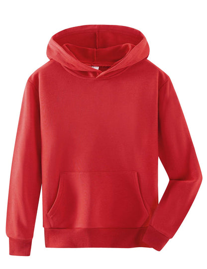 Spring&Gege Jungen Hoodie Sweatjacke Basic Einfarbig Baumwoll Kapuzenjacke für Kinder（3-12 Jahre）