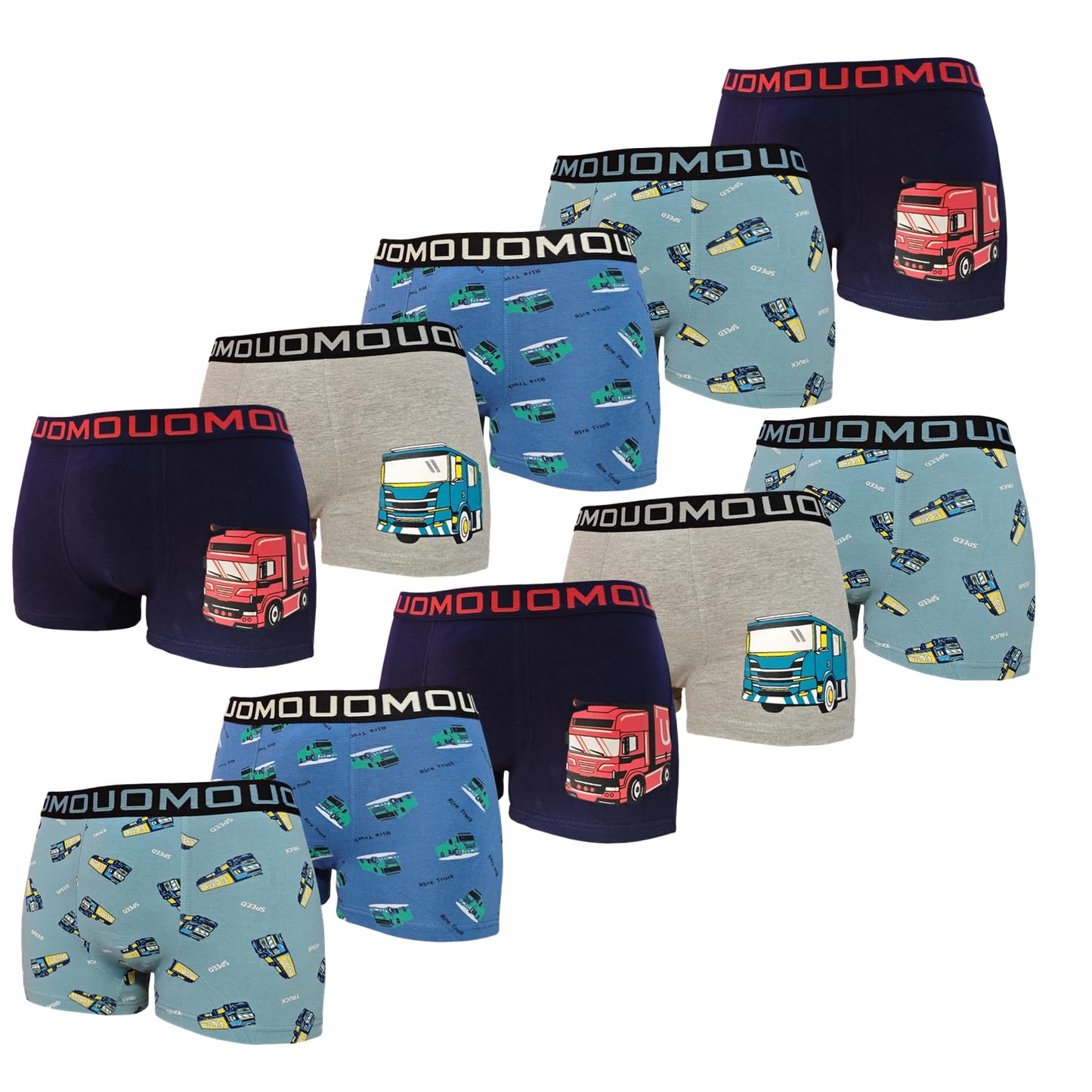 10er-Pack Jungen Boxershorts aus Baumwolle Gr.110-116,122-128,134-140