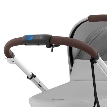 CYBEX Gold Kinderwagen e-GAZELLE S, Ab Geburt bis ca. 4 Jahre, Max. 22 kg (Single-Modus) / 2x 22 kg (Duo-Modus), All-in-1-System mit E-Antrieb und 20+ Konfigurationen, Stone Grey