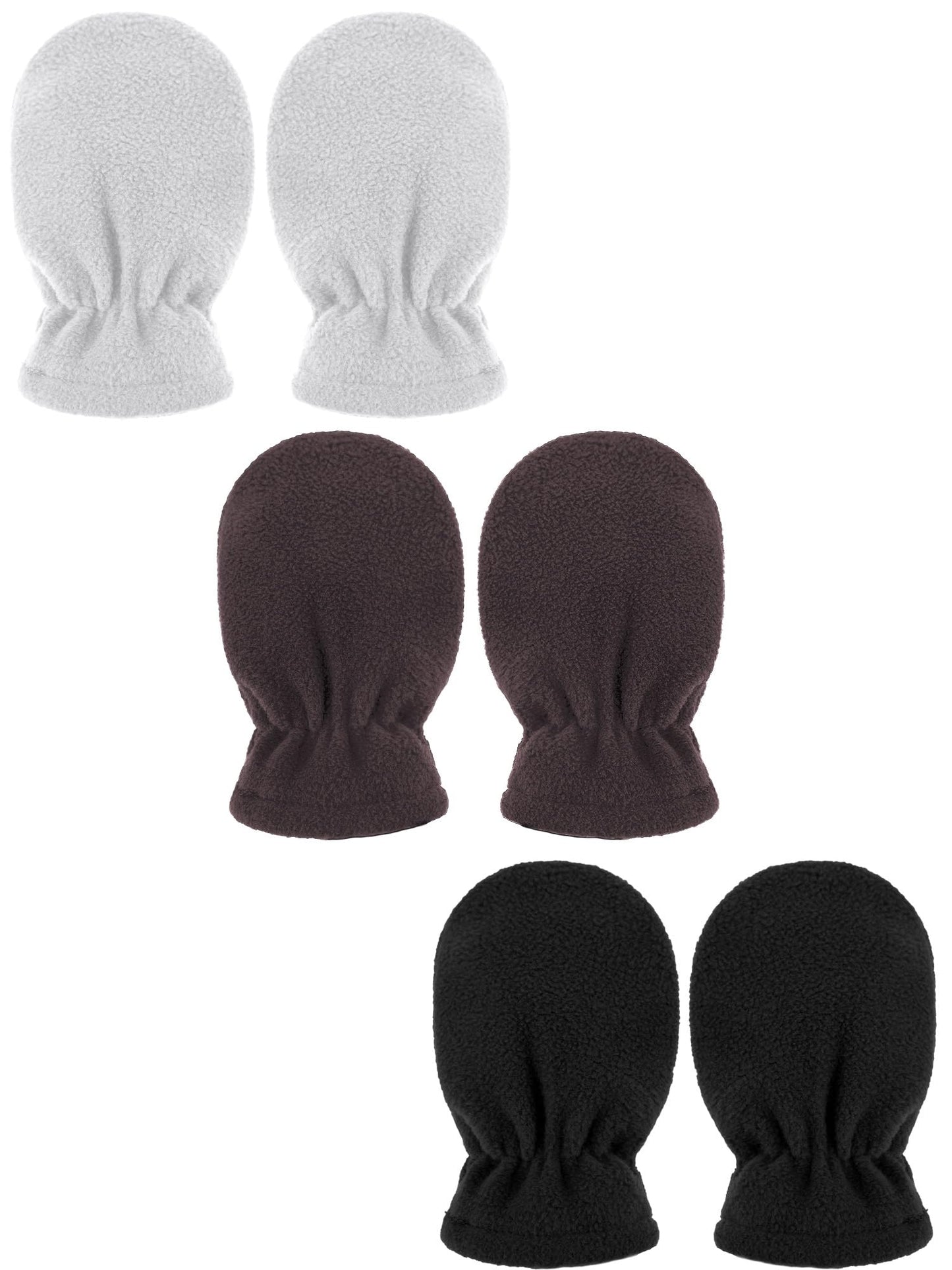 Boyiee 3 Pairs Newborn Baby and Toddler Winter Mittens Gloves Fleece