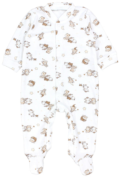 TupTam Baby Jungen Schlafstrampler Langarm Strampler Schlafanzug mit Fuß 3er Pack