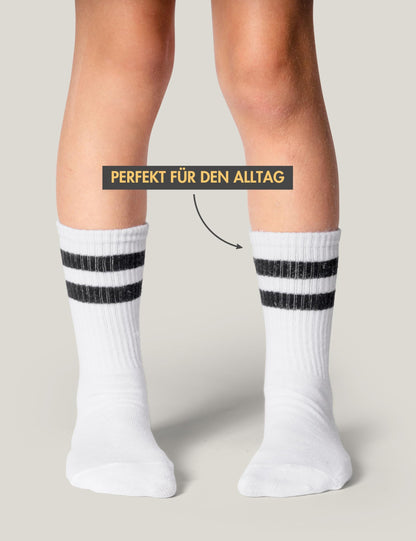 Basic Treasure 4 Paar Sportsocken Kinder, Kindersocken Baumwolle, Kinder Socken Jungen und Mädchen, Tennissocken